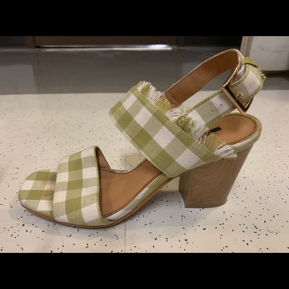 Anthropologie Marino Slingback Gingham Heels
